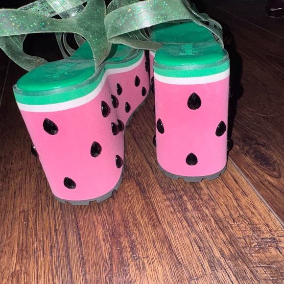 Women’s Glittery Watermelon Platform Sandals Dolls Kill - Picture 5 of 8